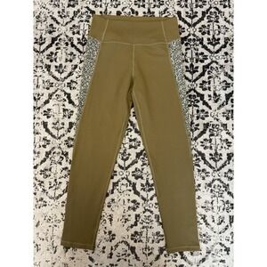 zyia active leggings yoga pants women Olive Green/ Marble Print  size 8-10